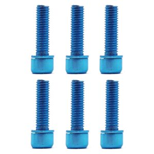 Opla3ofx Bike Stem Bolt, 6Pcs Handlebar Screws Stainless Steel Stem Bolts Screw Accessory for Mountain Bike Blue