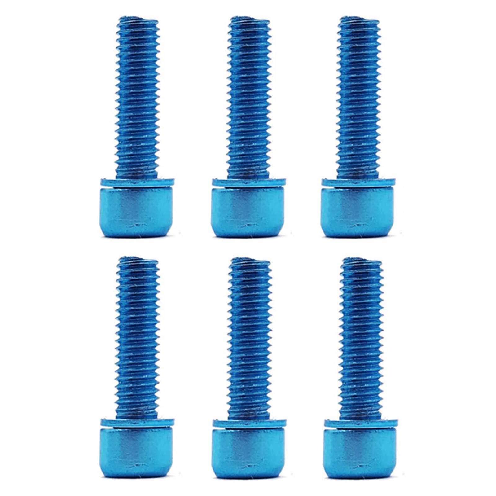 Opla3ofx Bike Stem Bolt, 6Pcs Handlebar Screws Stainless Steel Stem Bolts Screw Accessory for Mountain Bike Blue