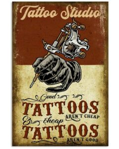 tattoo studio tattoos aren't good metal sign plaque metal vintage pub tin sign wall decor for bar pub club man cave retro metal posters iron painting 128 inch