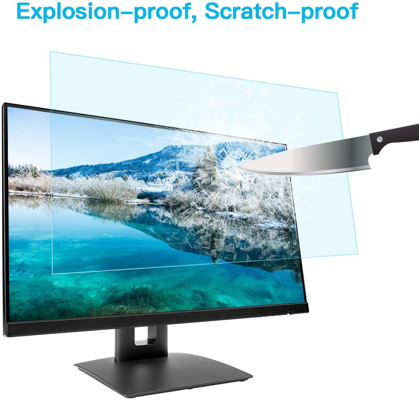 WLWLEO 32 Inch Monitors Anti Glare Screen Protector for TV Desktop Computer Blue Light Blocking Filter, Anti Blue Light/Anti Scratch/Anti-Fingerprint Film for 32-43" Displays,43" 942×529mm