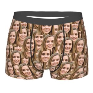 Kanwode Custom Men's Underwear, Personalized Photo Boxer Briefs With Wife's Face, Gifts for Husband Boyfriend, Funny Gifts