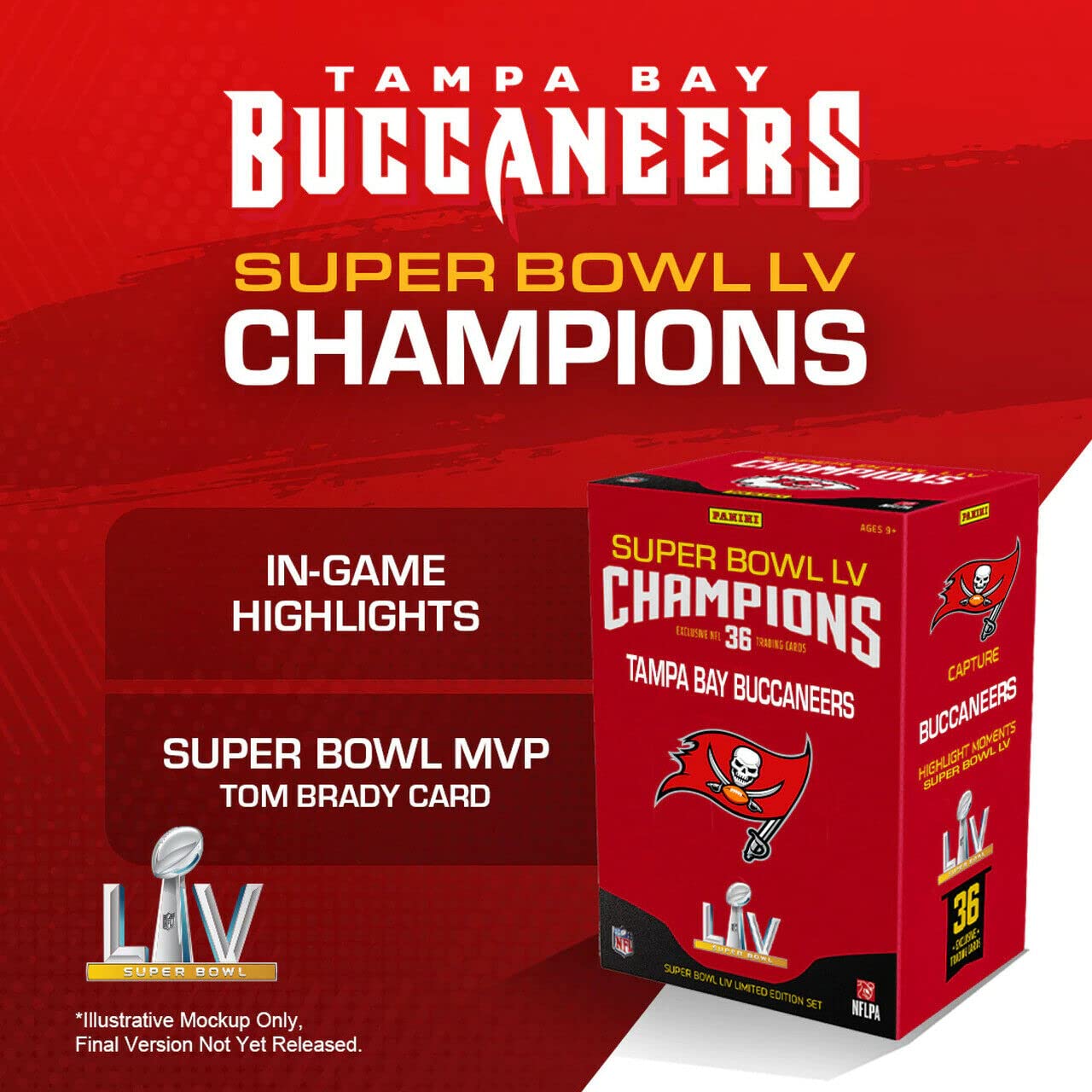 2021 Panini Super Bowl LV Tampa Bay Buccaneers Championship Set - 36 Cards Per Box