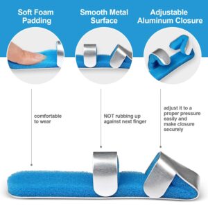 Trigger Finger Splint Brace for Thumb Index Middle Ring Pinky, Metal Foam Broken Dislocated Finger Stabilizer, Aluminum Bendable Curved Mallet Wrap for Arthritis Pain Tendon Injury Immobilizer Knuckle