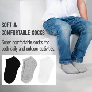 Cooraby 25 Pairs Kids' Socks Low Cut Socks Half Cushion Sport Ankle Athletic Socks for Boys Girls