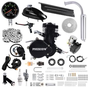 pnkkodw 80cc bicycle engine kit 2-stroke gas motorized bike motor kit 26" 28" bicycle motor engine kit upgrade with speedometer