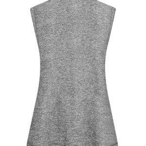 Viracy Workout Tank Tops for Women, Moisture Wicking Running Shirts Sleeveless 1/4 Zip Up Golf Top Lightweight Cool Delicate Versatile Flattering Boutique Daily Lounge wear Grey XL