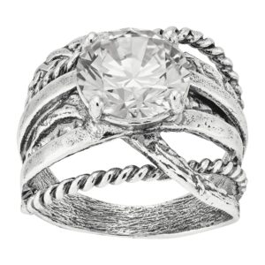 silpada 'sparkle on' cubic zirconia ring in sterling silver, size 6