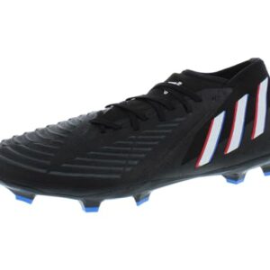 adidas Unisex Predator Edge.2 Firm Ground Soccer Shoe, Core Black/White/Vivid Red, 9.5 US Men