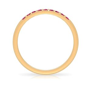 Rosec Jewels Ruby Eternity Band Ring for Women, AAA Quality, Certified Ruby Stackable Anniversary Ring, 14K Yellow Gold, Size:US 6.00