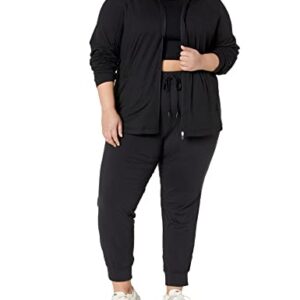 Amazon Essentials Women's Brushed Tech Stretch Full-Zip Jacket (Available in Plus Size), Black, X-Large