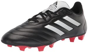 adidas unisex goletto viii firm ground soccer shoe, black/white/red, 10 us men