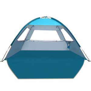 commouds beach tent sun shade for 3/4-5/6-7/8-10 person, upf 50+ beach sun shelter canopy tent, lightweight, easy set up and carry