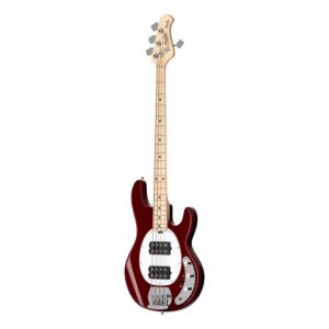 sterling bass guitar, sterling by music man 4 string, right, candy apple red (ray4hh-car-m1)