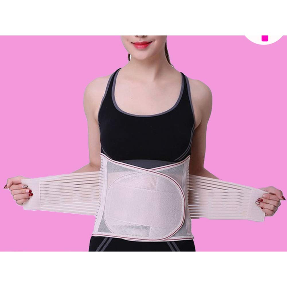 LSRRYD Back Support Belt Adjustable Neoprene Lumbar Support Belt Lower Back Lumbar Support Belt Brace for Pain Relief and Injury Prevention (Color : Beige, Size : M)