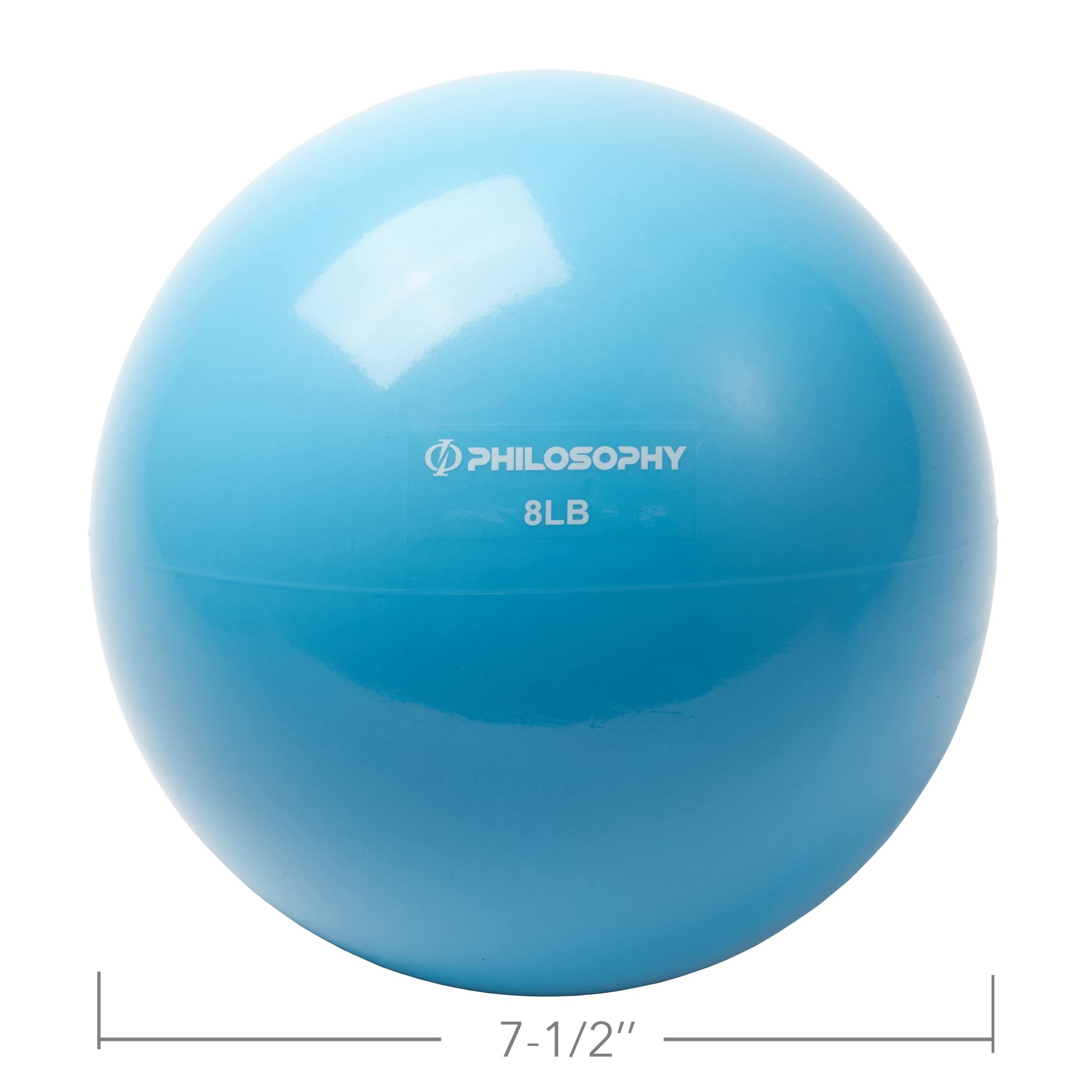 Philosophy Gym Toning Ball, 8 LB, Blue - Soft Weighted Mini Medicine Ball