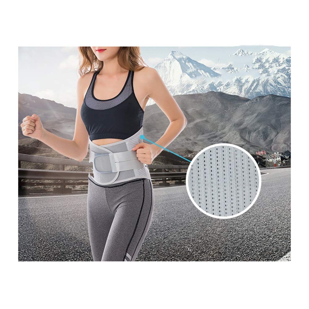 LSRRYD Light and Breathable Lower Back Belt for Workout Back Support Brace Premium Back Support Belt Fit Prevention Spine Injury (Color : Beige, Size : XL)