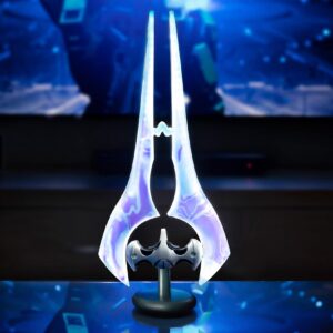 Ukonic Halo Light-Up Covenant Energy Sword Collectible Desktop Lamp With LED Light | Video Game-Themed Room Essentials | Bedside Table Lamp, Home Decor Accessories | 14 Inches Tall