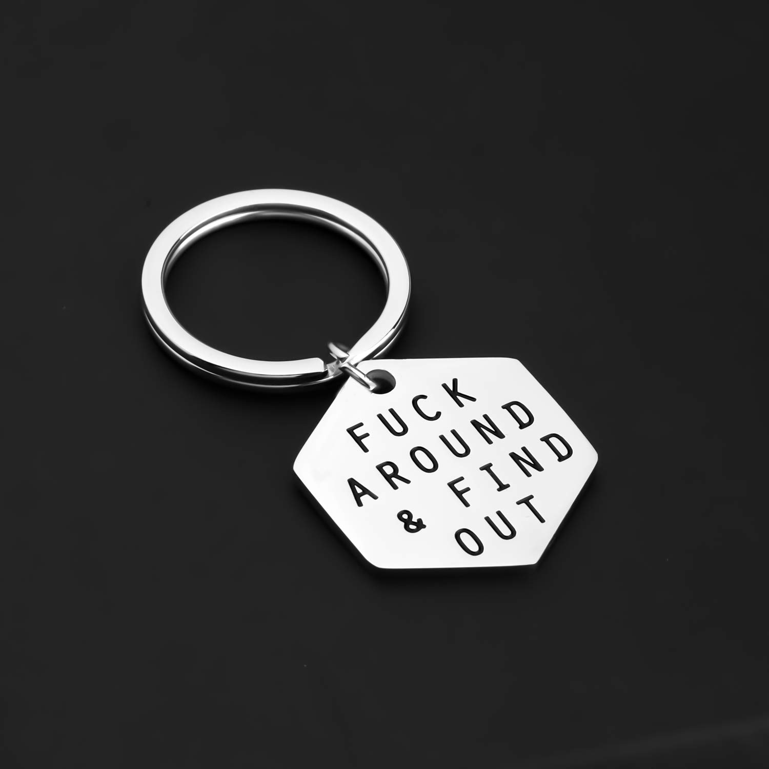 Lywjyb Birdgot Fuck Around and Find Out Funny Feminist Revolution Keychain Justice Resist Gift Steel colored key chain(Fuck Around & Find Out ky)