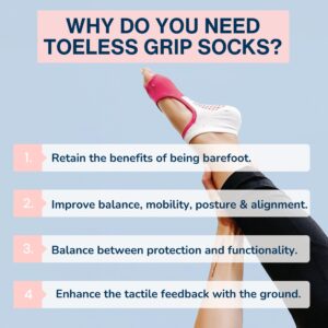 Tucketts Allegro Toeless Non-Slip Grip Socks - Anti Skid Yoga, Barre, Pilates, Home & Leisure, Pedicure - L/XL - 1 pair Black Swan