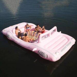 Member's Mark 6-Person Pink Inflatable Island Float with Coolers and Cup Holders