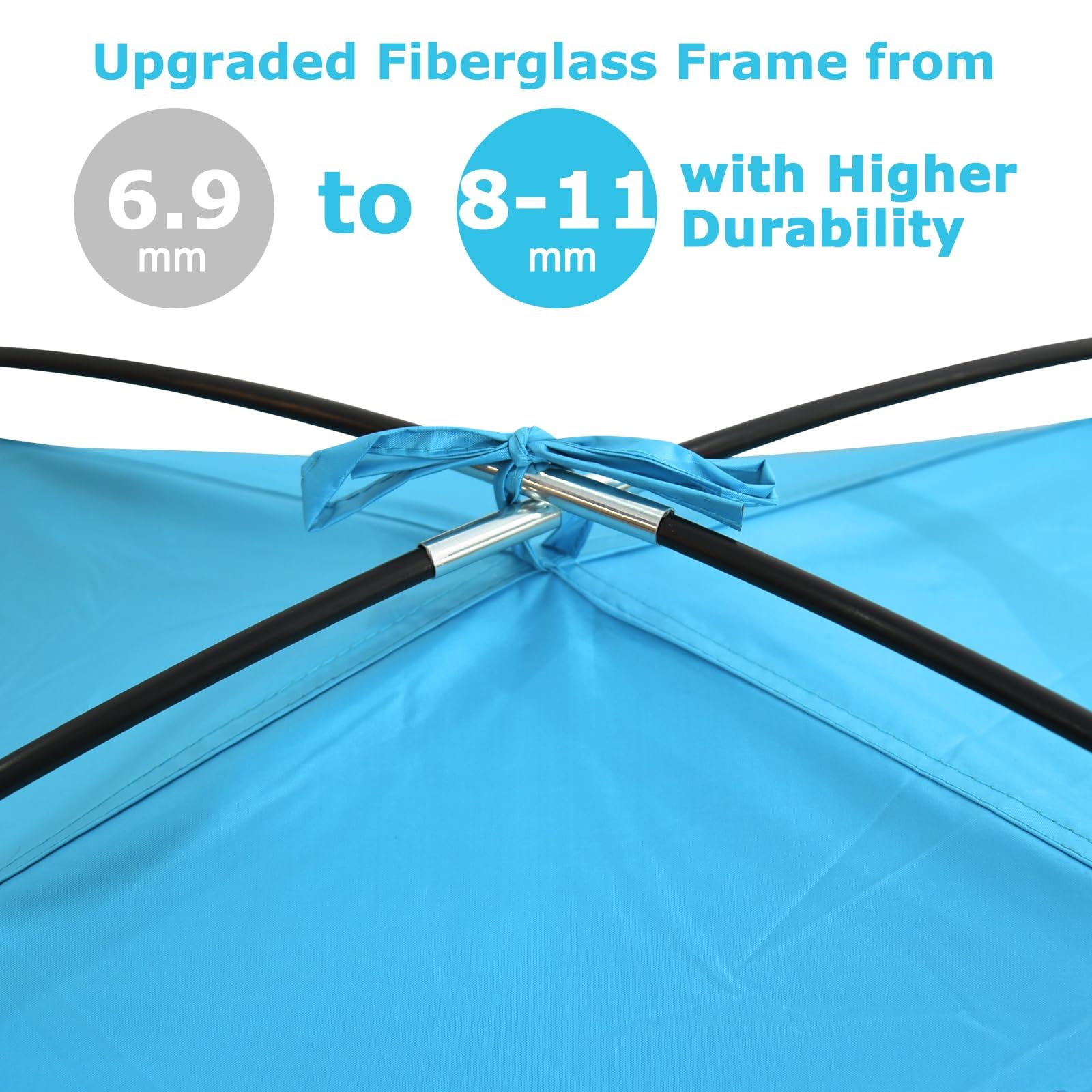 COMMOUDS Beach Tent Sun Shade for 3/4-5/6-7/8-10 Person, UPF 50+ Beach Sun Shelter Canopy Tent, Lightweight, Easy Set Up and Carry