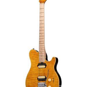 Sterling by Music Man 6 String Solid-Body Electric Guitar, Right, Trans Gold (AX3FM-TGO-M1)