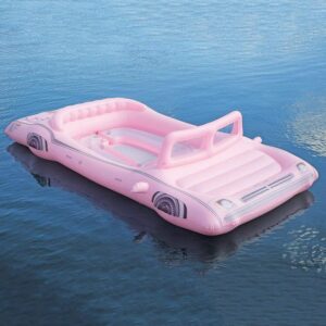 Member's Mark 6-Person Pink Inflatable Island Float with Coolers and Cup Holders