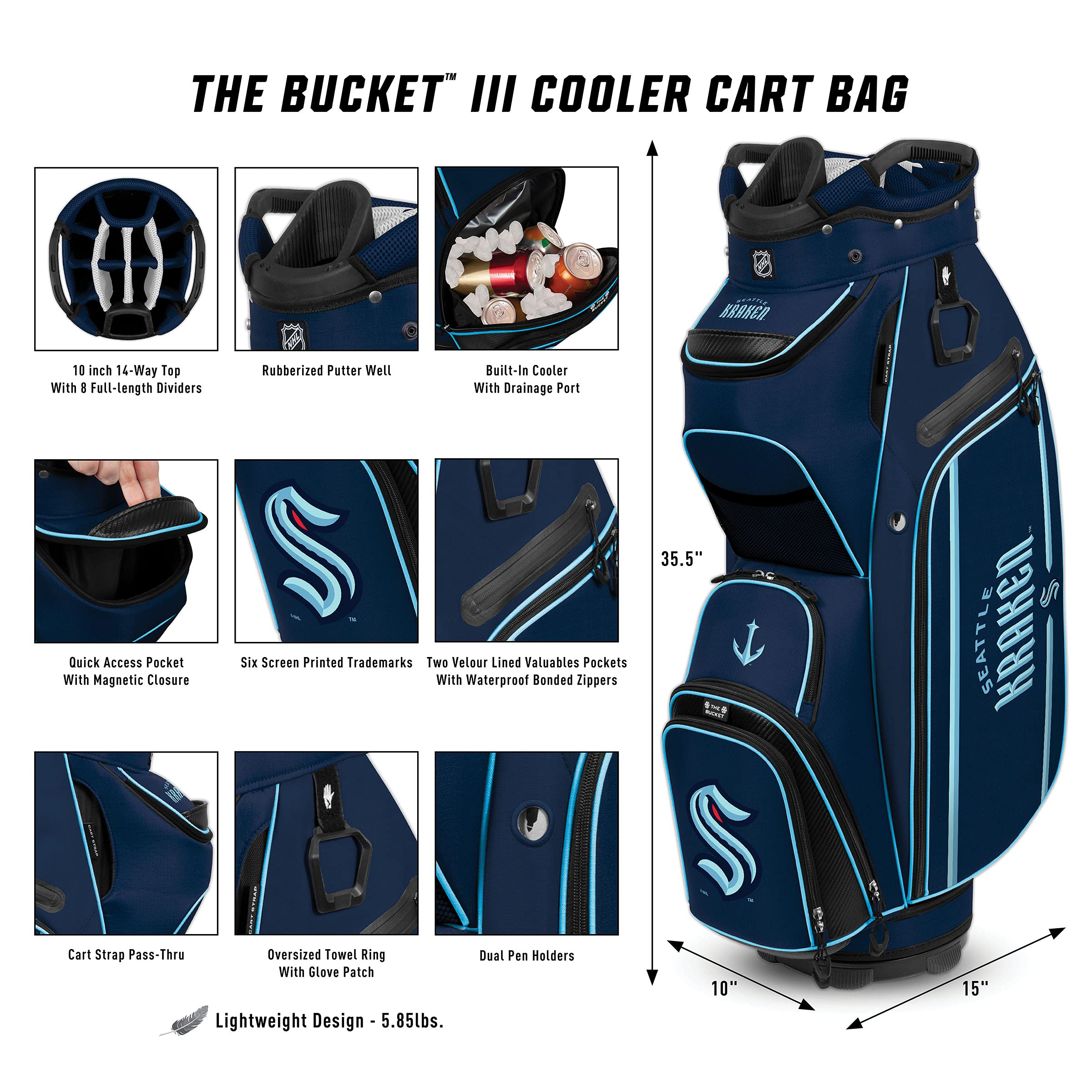 Boston Bruins Bucket III Cooler Cart Golf Bag