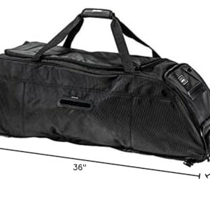 Franklin Sports Traveler Roller - Baseball and Softball - Equipment Bag - Compartment- Black - 1680D Polyester - Water Resistant- Black