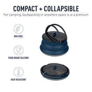 Sea to Summit X-Pot Kettle Collapsible Camping Cook Pot with Lid, 2 Liter, Navy