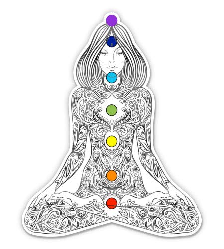 Yoga Girl Chakras - 12" Vinyl Sticker Waterproof Decal