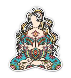 yoga girl love your body - 5" vinyl sticker - for car laptop i-pad - waterproof decal