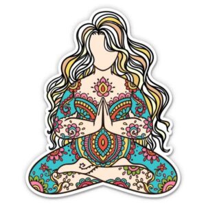 Yoga Girl Love Your Body - 5" Vinyl Sticker - for Car Laptop I-Pad - Waterproof Decal