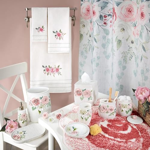 Avanti Linens - Fabric Shower Curtain, Floral Bathroom Decor (Spring Garden Collection, 72")