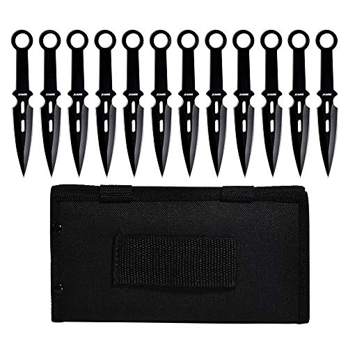 Dispatch Throwing Knives Set of 12 Kunai Professional Throwing Knife with Nylon Sheath, Well Balanced Knives for Recreation and Competition