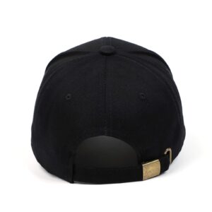 Men Women Embroidered Baseball Cap Pure Color Snapback Hat (Black Ghost)