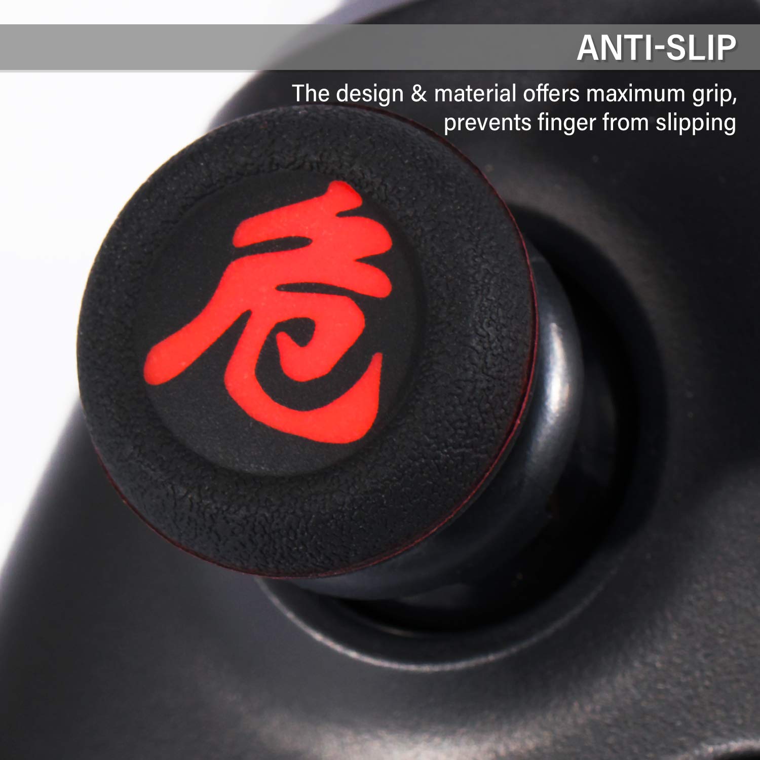 Playrealm FPS Thumbstick Extender x 2 & Printing Rubber Silicone Grip Cover x 4 for Xbox Series X/S & Xbox One Controller(Death of KANJI&Danger of KANJI)