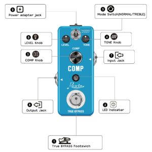 Rowin Compressor Pedal Ultimate Comp Guitar Effect Pedals True Bypass