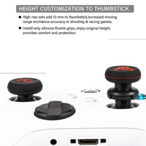 Playrealm FPS Thumbstick Extender x 2 & Printing Rubber Silicone Grip Cover x 4 for Xbox Series X/S & Xbox One Controller(Death of KANJI&Danger of KANJI)