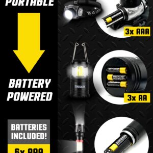 ZeroDark Flashlights Headlamp Lantern 3-Piece Set, Flashlight + Head Lamp + Camping Lantern Battery Powered LED High Lumens Camping Lights flashlights for Emergencies