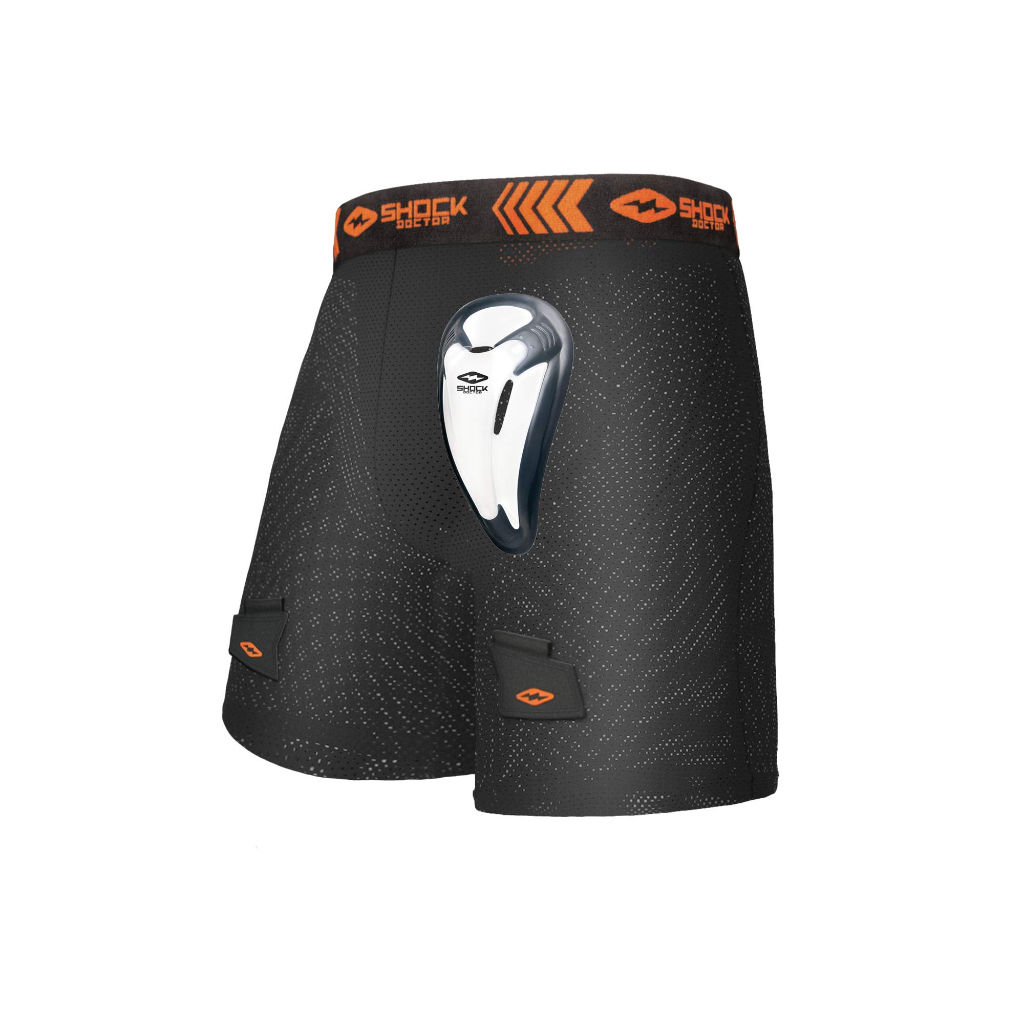 Shock Doctor Men’s Loose Hockey Shorts Supporter with BioFlex Cup Included, Adult, Youth, Boys Sizes Black