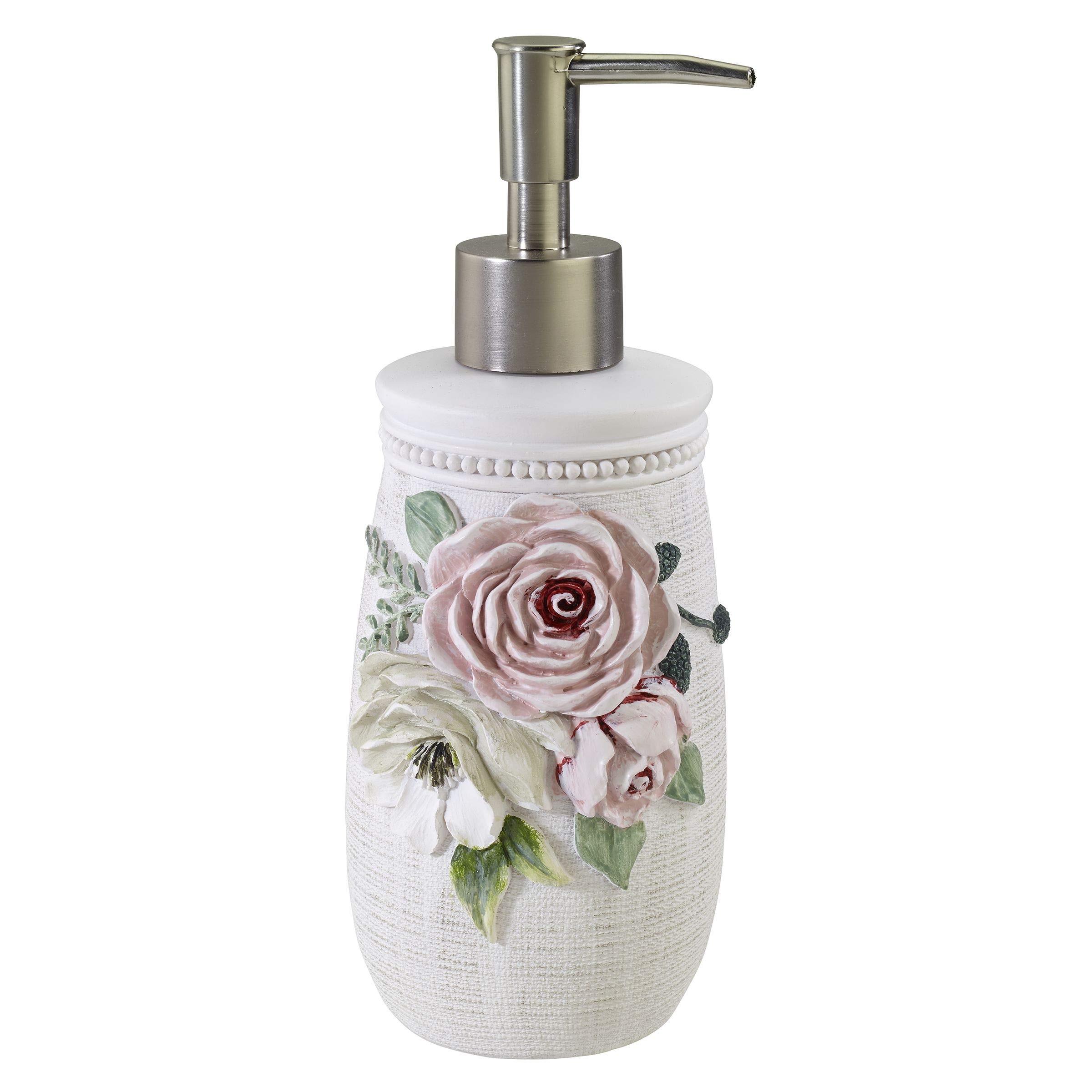 Avanti Linens - Soap Dispenser/Lotion Pump, Guest Bathroom Essentials, Floral Home Decor (Spring Garden Collection)