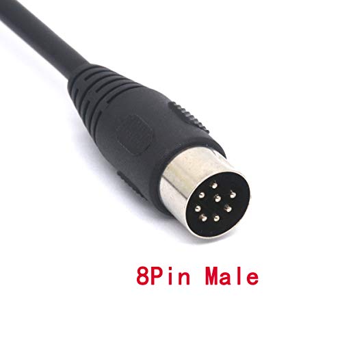 PIIHUSW MIDI Splitter 8 Pin DIN Y Adapter Cable 1 Male to 2 Female Din Plug Large Size (25cm)