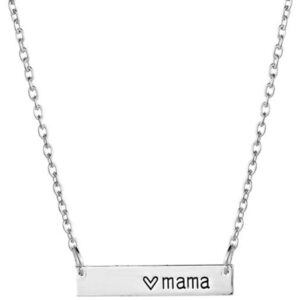 jude jewelers platinum plated love mama mothor's day birthday statement christmas gift collar necklace (silver)