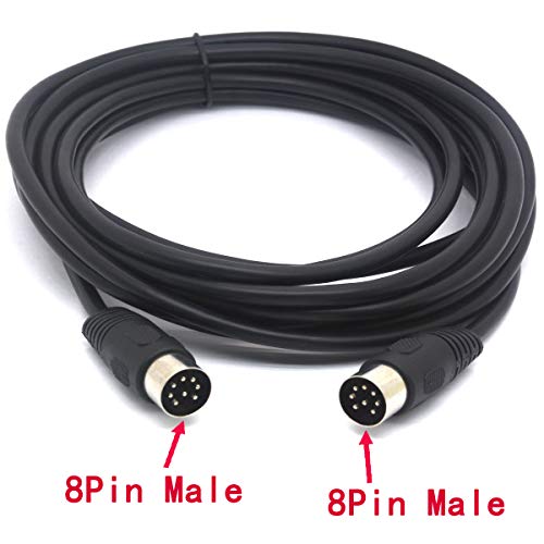 PIIHUSW Long 8 PIN DIN Cable Male to Male MIDI Extension Cord for Bang and Olufsen B&O PowerLink mk 2 BeoLab (3 Meter)