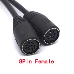 PIIHUSW MIDI Splitter 8 Pin DIN Y Adapter Cable 1 Male to 2 Female Din Plug Large Size (25cm)