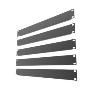 qiaoyoubang 5 pack of 1u blank panel - metal rack mount filler panel for 19in server rack cabinet or enclosure, black (1ubp5pc)