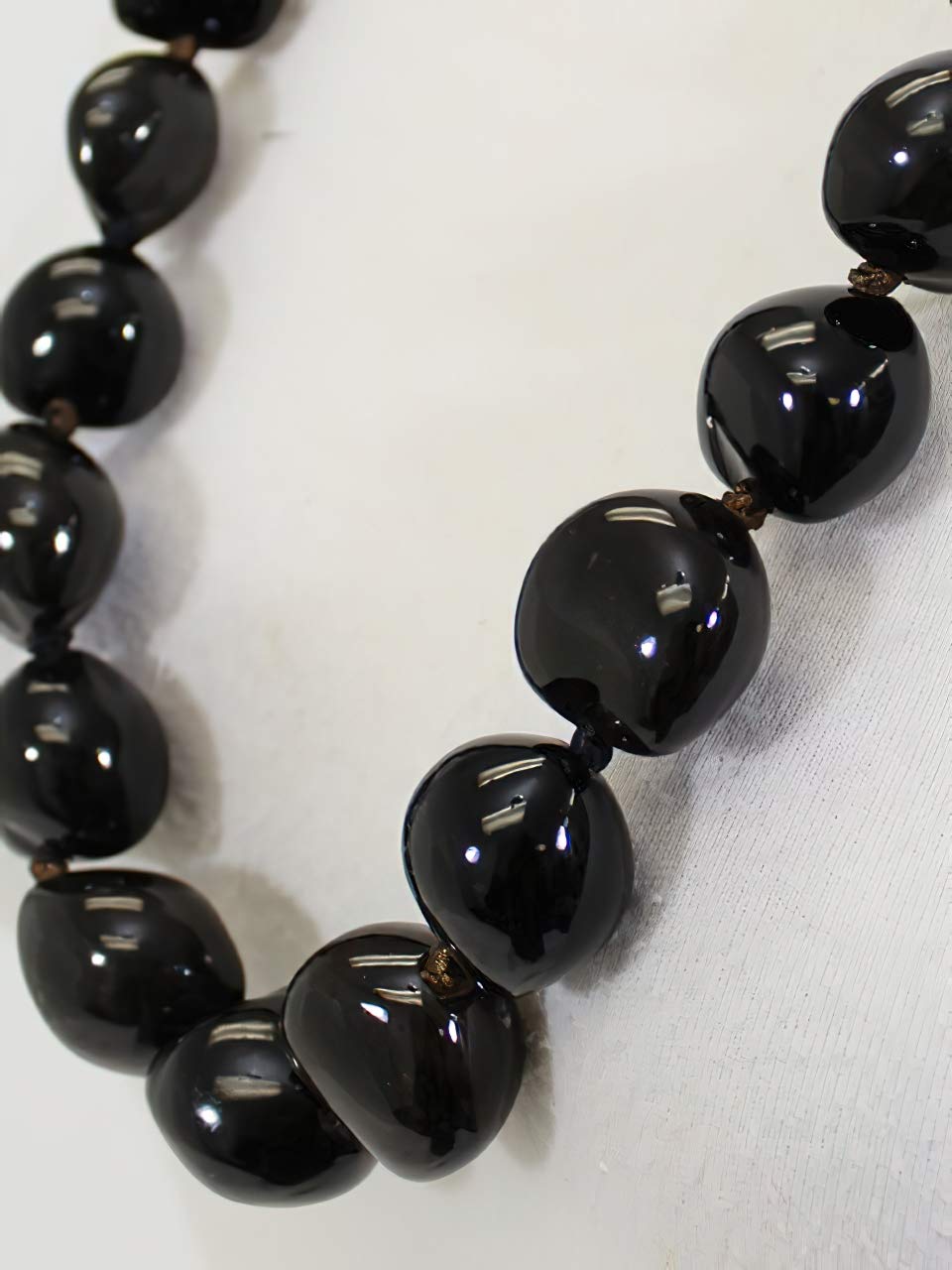 Aloha Outlet Hawaiian Black Kukui Nuts Lei Necklace 31.5in