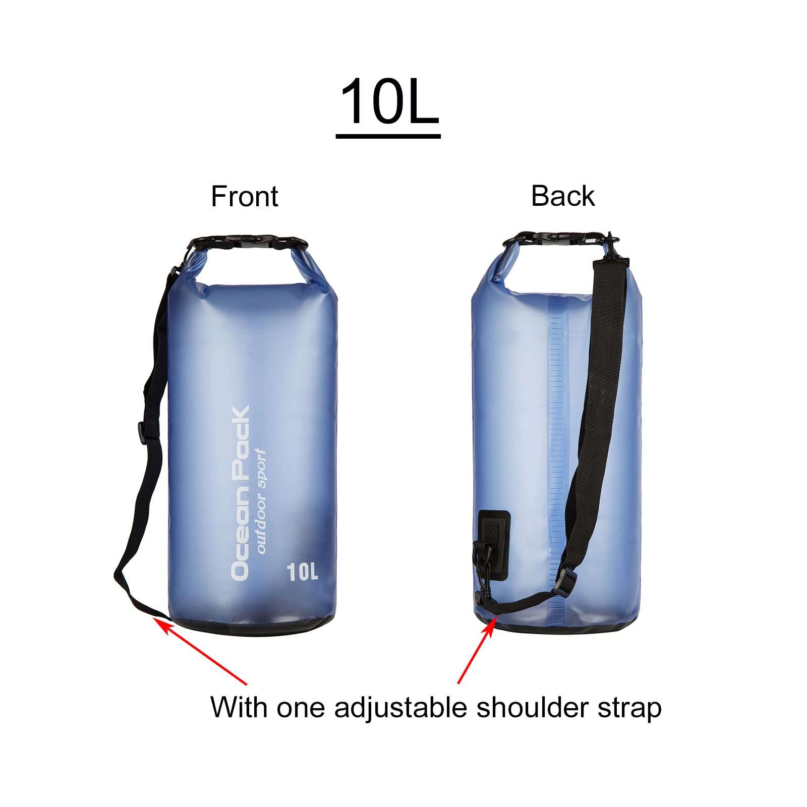 Baitoo Floating Waterproof Dry Bag for Women Men,10L/20L Roll Top Lightweight Waterproof Dry Storage Bag Backpack For Watersports,Travel,Swimming,Boating,Kayaking,Camping and Beach (Blue, 20L)