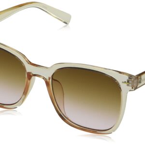 Calvin Klein Women's CK20519S Square Sunglasses, Crystal Beige, 55/19/145